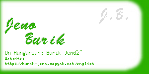 jeno burik business card